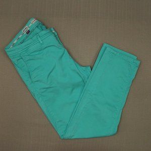 Fracomina Katie Cropped Chino Pants Women's Size 27 Aqua Sateen
